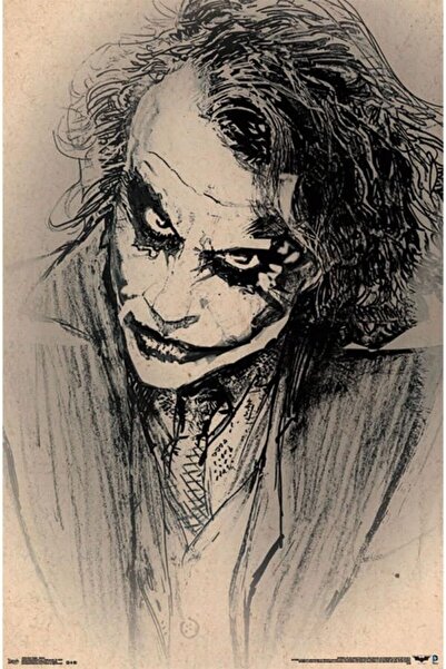 ESSESORIES The Dark Knight Sketch Poster Wall Art Room Decor Self Adhesive