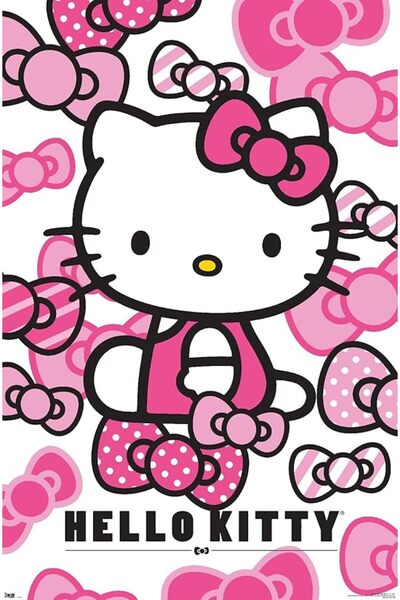 ESSESORIES Hello Kitty Bows Wall 22.375" X 34" Aesthetic Poster Wall Art Room...