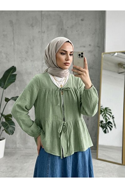 Lunsera Store Two-Tie Muslin Tunic-Mint