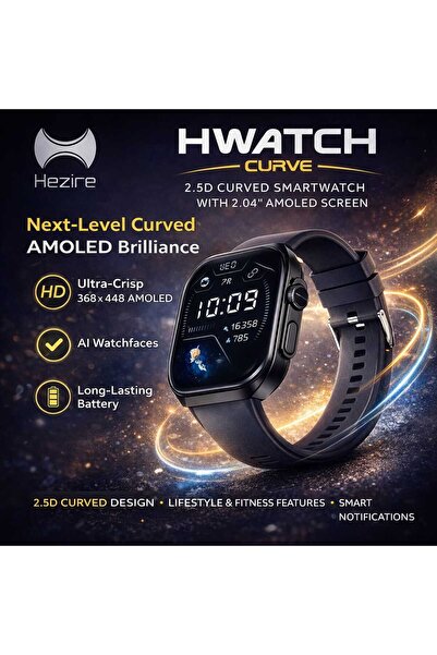 Hezire H-Watch Curve AMOLED Smartwatch 2.04″ HD Display Fitness