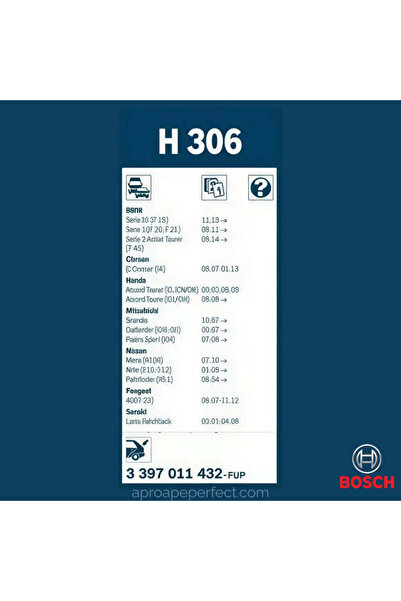 Bosch Задна чистачка за стъкло BMW Серия 1 F20/F21 2011-2019 |   Заден H306