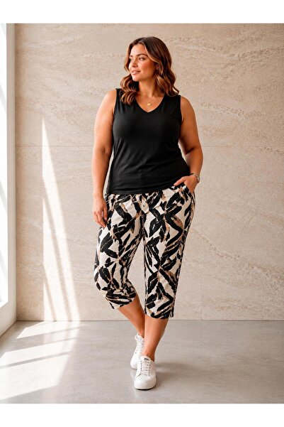 Vinola Plus Size Lycra Viscose Combed Cotton Fabric Comfortable Cut Capri Set