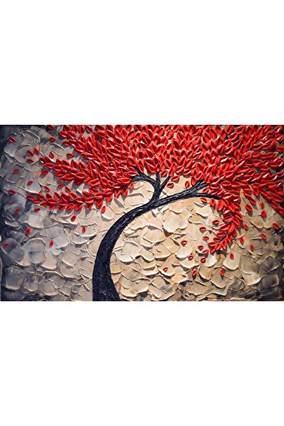 Persona Tablou Canvas, Copacel Cu Frunze Rosii- 100 X 70 cm