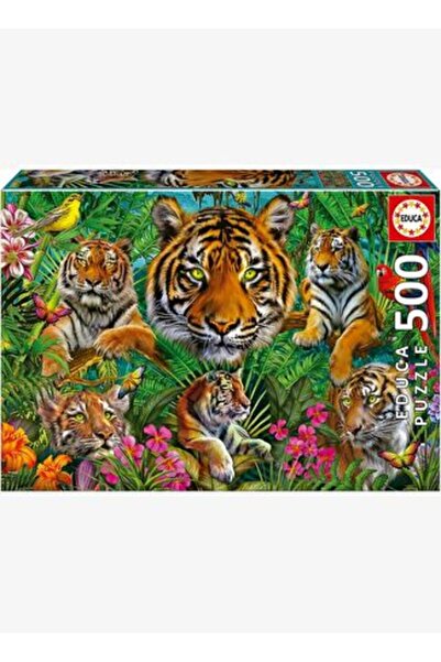 Educa Puzzle - 500 Piece Tiger Jungle Puzzle - 19902 - Tiger Jungle