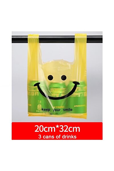 Choice26 50pcs Yellow-20x32cm 200-50Pcs Plastic Shopping Bags with Handle 3 S...