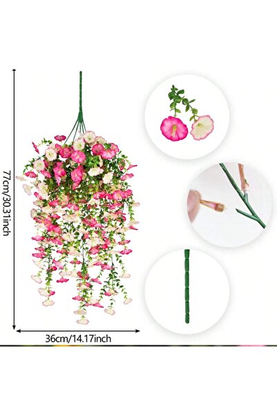 Choice21 pink white-1pcs 1/10PCS Artificial Morning Glory Hanging Flowers Fak...