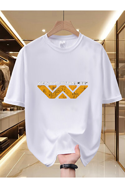 LİNA06 Men'S Weyland-Yutani Corporation Pattern Crew Neck - Retro Sci-Fi Styl...