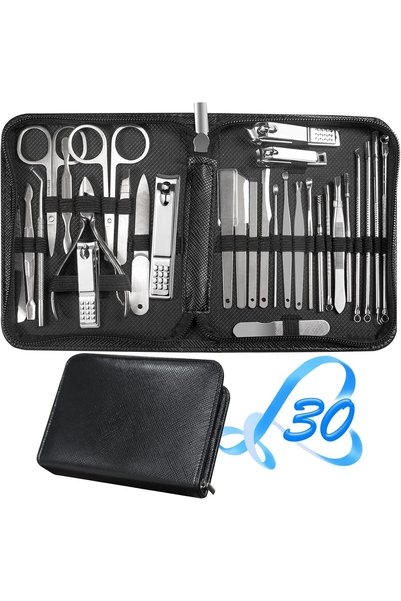 Arabest 30-in-1 Professional Manicure and Pedicure Set,Stainless Steel Nail C...