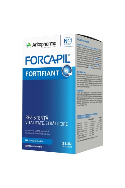 Forcapil fortifiant pentru par si unghii, 180 capsule, Arkopharma