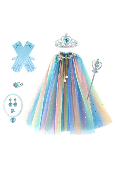 TAPIT Princess Cape Set 9 Pieces Girls Princess Dress Up Party Cosplay Cloak ...