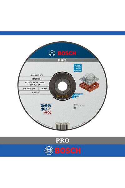 Bosch 230x3 mm Standart Taş-Mermer Kesme Taşı Bombeli 2608603176