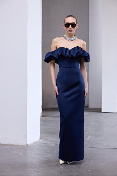 Urban Muse Nocturna Saten Maxi Elbise
