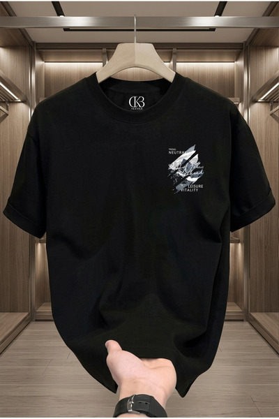 qubo sportswear & company Unisex Oversize εμπριμέ βαμβακερό μπλουζάκι με κοντ...