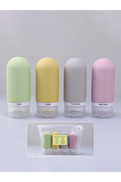 Choice1 Silicone 90ml A 4pcs/set 60/90ml Refillable Silicone Travel Split Bot...