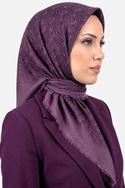 hadiora وشاح نسائي أرجواني منقوش بنمط F