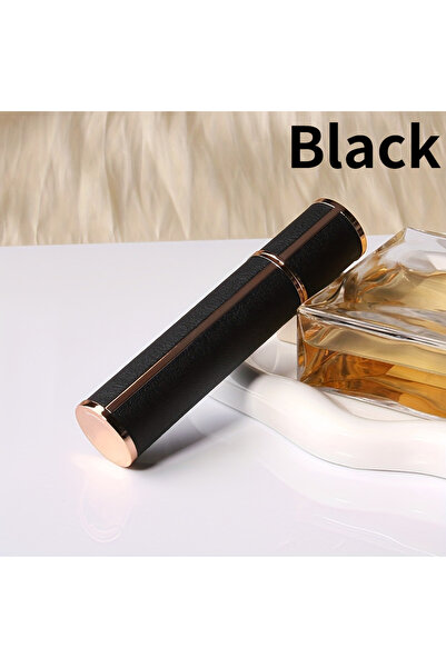Choice بخاخ عطر صغير أسود فاخر غير لامع سعة 10 مل، فوهة مانعة للتسرب، مادة مع...