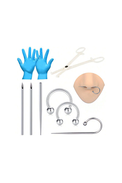 Choice 5-nose Piercing Geometric body Plug & Tunnel Jewelry Piercing Kit For ...