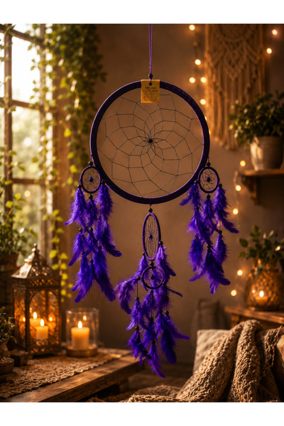 Larenya Dekoratif El Yapımı Dreamcatcher Düş Kapanı Duvar Aksesuarı