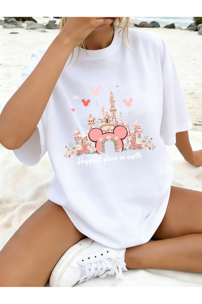 SAUDI DISNEYLAND disneyland Men and Women's 100% Cotton T-Shirt - Oversized C...