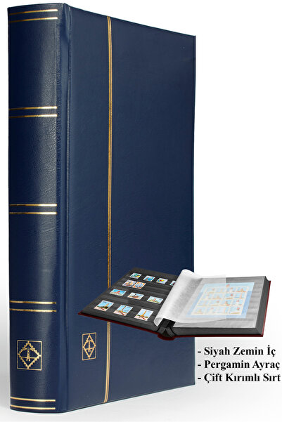 Leuchtturm Comfort Pul Defter A4, 32 Sheets, 64 Pages, Black Background, Padd...