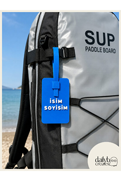 Dailyboo Creates Mavi Kişiye Özel İsimlik Bagaj Etiketi-Paddle Board(SUP) Çan...