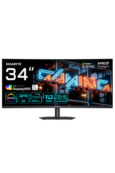 Gigabyte Monitor Consumer MO34WQC36, 34 ", 3440 x 1440 pixeli, Negru