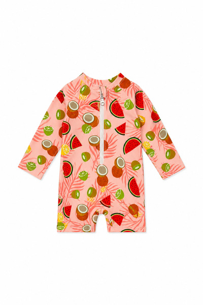 Beniizle Patterned Zippered Unisex Baby Swimsuit