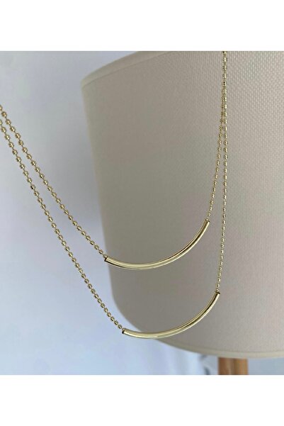 Bade Jewelry قلادة FD Gold ذات التصميم الإيطالي المكونة من قطعتين من الفولاذ ...