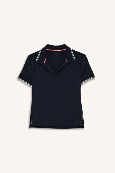 DeFacto Standard Fit Short Sleeve Polo Navy Blue T-Shirt H2743Ax26Sp