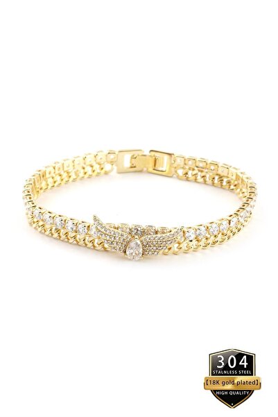 takantakana Vip, Non-Tarnish, Angle Angel Wing Bracelet, 18Gp, in Wooden Box 57