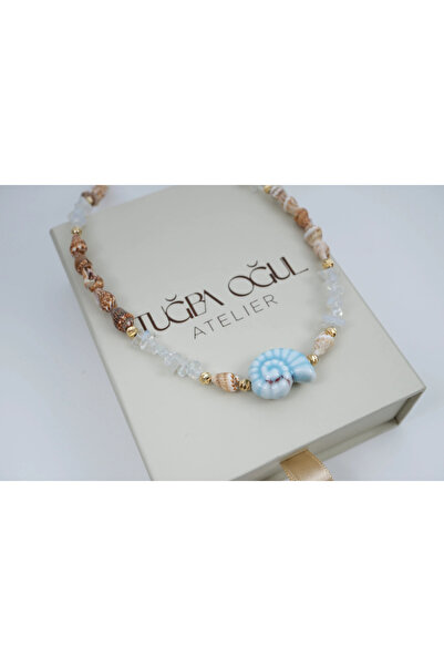 ATELİER TUĞBA Ykl101 Coral Stone Heart Necklace