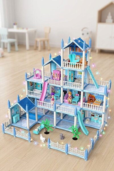 Generic 298 Piece Abs Diy Dollhouse Princess Castle Role Play Furniture Light...