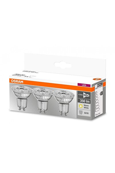 OEM 3 Becuri LED Osram Base PAR16 36 ° GU10, 4.3W (50W), 350 lm, lumină caldă...