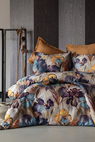 İssimo Home Vonna 210 Tc (83 Thread) Digital Cotton Satin Double Duvet Cover Set