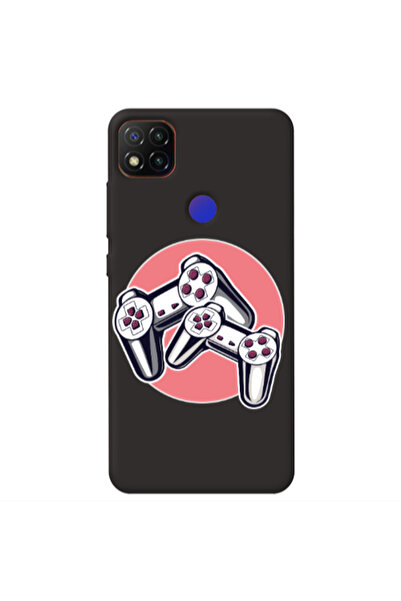 Other Xiaomi Redmi 9c Retro Joysticks Black Colored Silicone TPU Θήκη