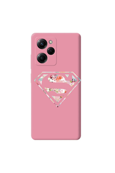 Other Xiaomi Poco X5 Pro Superman logo Pink Colored Silicone TPU Θήκη