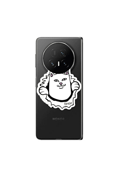Other Honor Magic V5 White cat Transparent Silicone TPU Θήκη