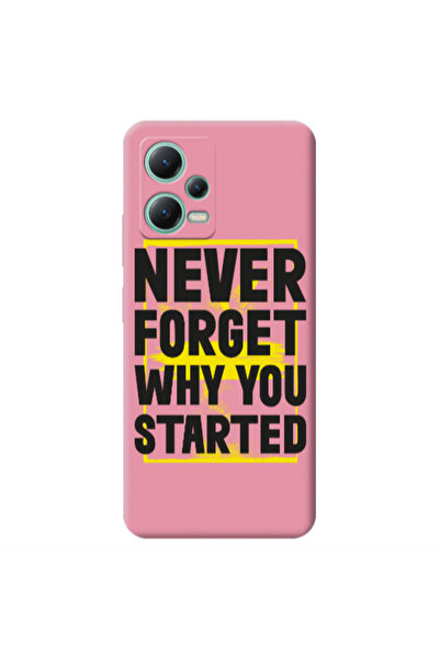 Other Xiaomi Redmi Note 12 Pro 5G Never Forget Pink Colored Silicone TPU Θήκη