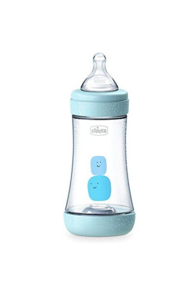 Chicco Πλαστικό Μπιμπερό P5 Μπλε 240ml με Θηλή Σιλικόνης 2μ+