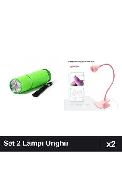 NAİLS Set 2 Lămpi LED/UV Unghii: Mini Lanternă 9 Becuri + Flexibilă 3W cu Cle...