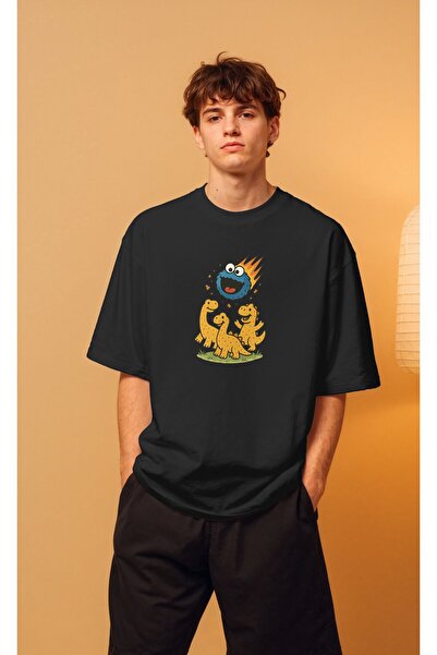 buzagi tasarım ürünleri Cookie Monster Unisex Oversize T-Shirt