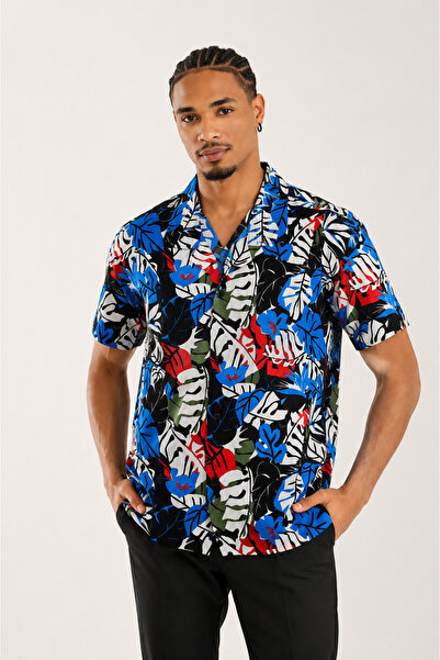 İLKCET MODA Digital Patterned Men's Oversize Shirt
