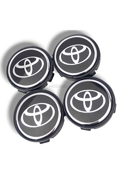MOZOKO Toyota Uyumlu 56 mm Siyah Geçmeli Jant Göbeği Kapak Seti, 4 Adet Krom ...