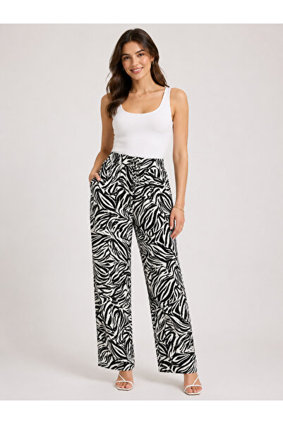 Trendline Trendy Women's Discount Fabric Summer Pants with Elastic Waistband
