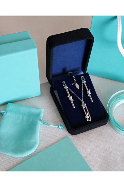 Rexon Elegant Silver Color Stainless Steel Jewelry Set Modern Minimalist Link...