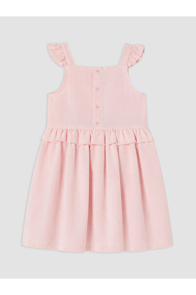 LC Waikiki Nevavm Square Collar Stoned Girl's Dress with a Difference