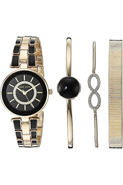Anne Klein Luxury Women's Watch and Bracelet Set, Crystal-studded, Analog, wi...
