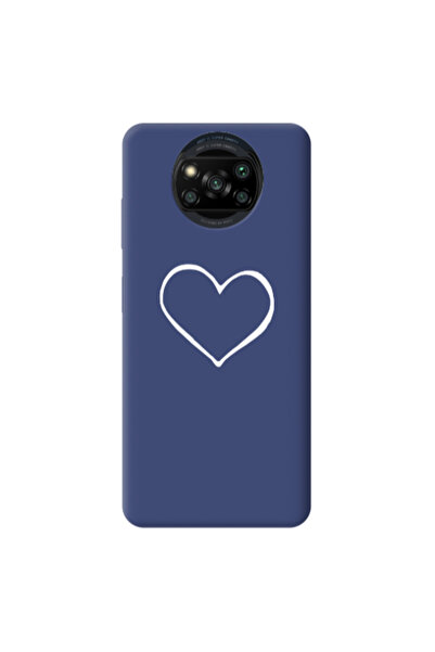 Other Xiaomi Poco X3 /X3 Pro White heart Dark blue Colored Silicone TPU Θήκη