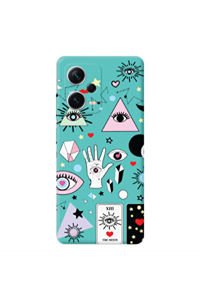 Other Xiaomi Poco X5 Pyramid eyes Turquoise Colored Silicone TPU Θήκη