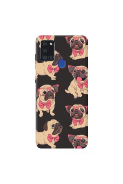 Other Samsung A21S Dog Spectacled Black Colored Silicone TPU Θήκη
